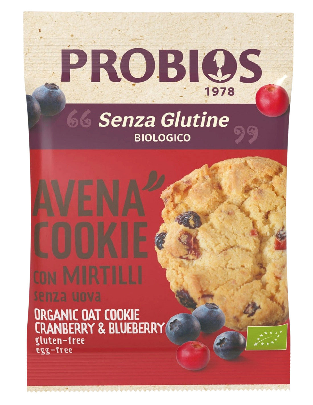 Ciasteczko owsiane z jagodami Avena Cookie Con Mirtilli 40g