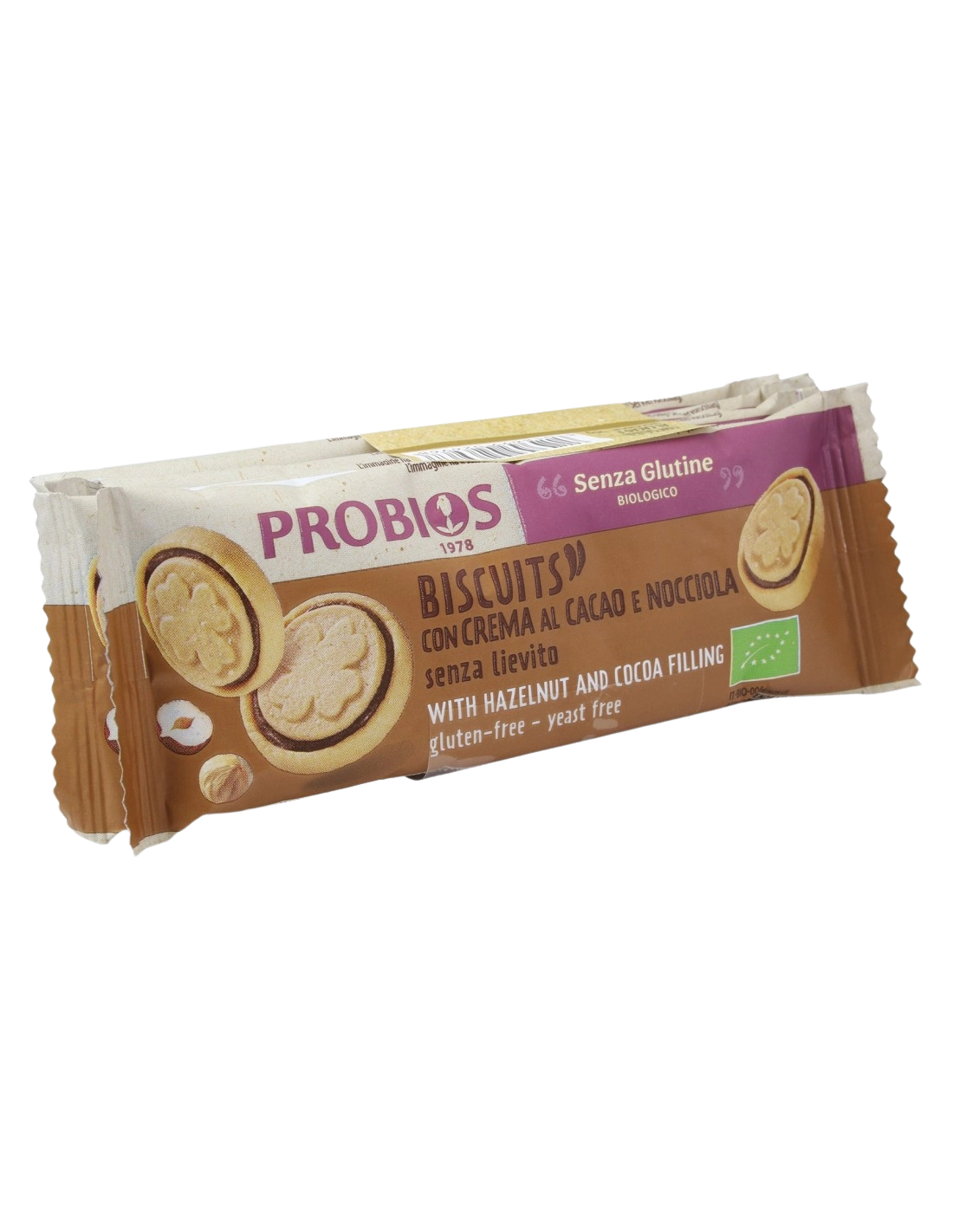 Ciasteczka z kremem orzechowym Biscuits Con Crema Al Cacao E Nocciola 4szt G/F