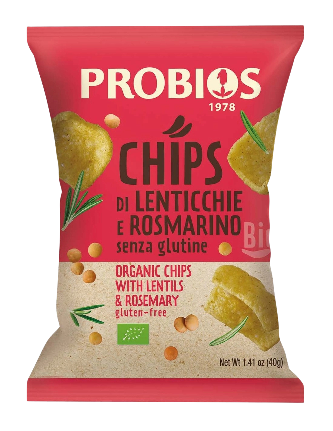 Chipsy z soczewicy i rozmarynu Chips Di Lenticchie e Rosmarino 40g