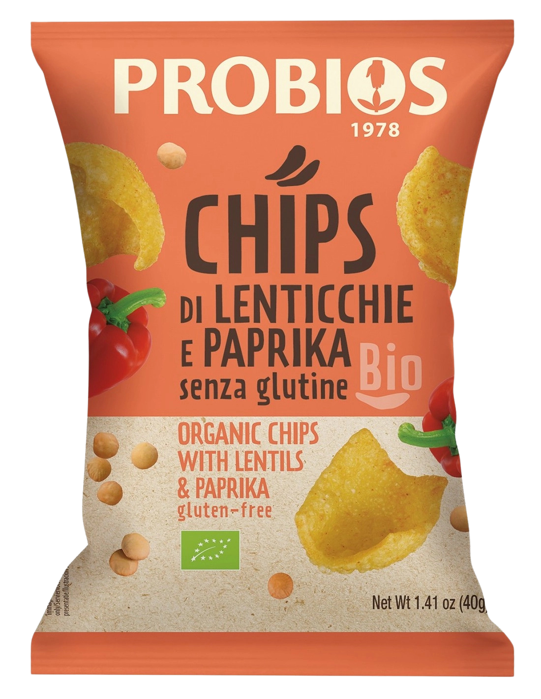 Chipsy z soczewicy i papryki Chips Di Lenticchie e Paprika 40g