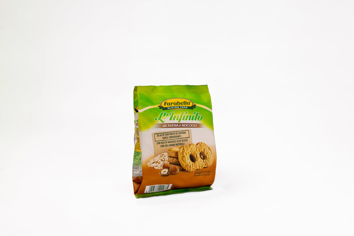 Ciasteczka owsiane z orzechami laskowymi L’Infinito Biscotto all’Avena e Nocciole Farabella 200g