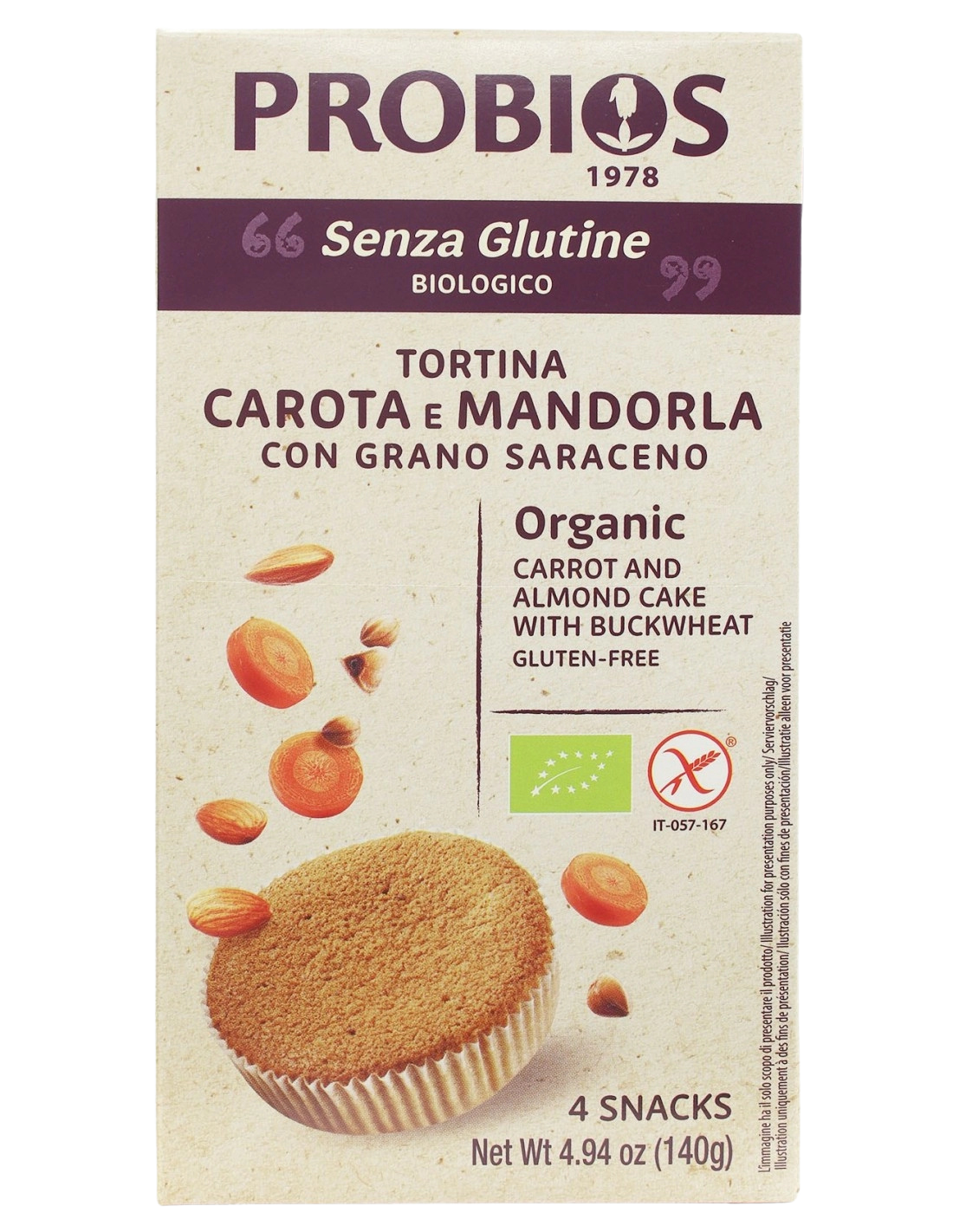 Babeczka marchewkowo-migdałowa Tortina Carota E Mandorla 140g